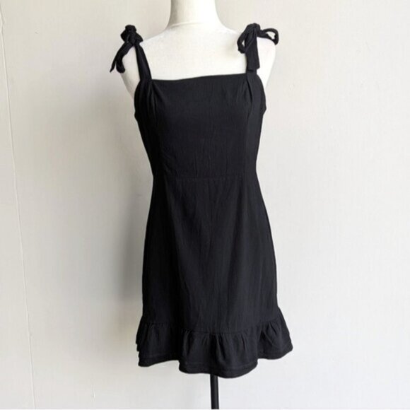 NWT Showpo 100% cotton Coastal Getaway Mini Dress - Black - Picture 2 of 6
